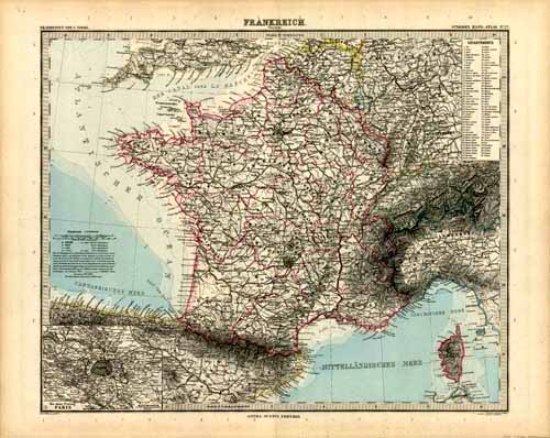 France with an inset map of Paris