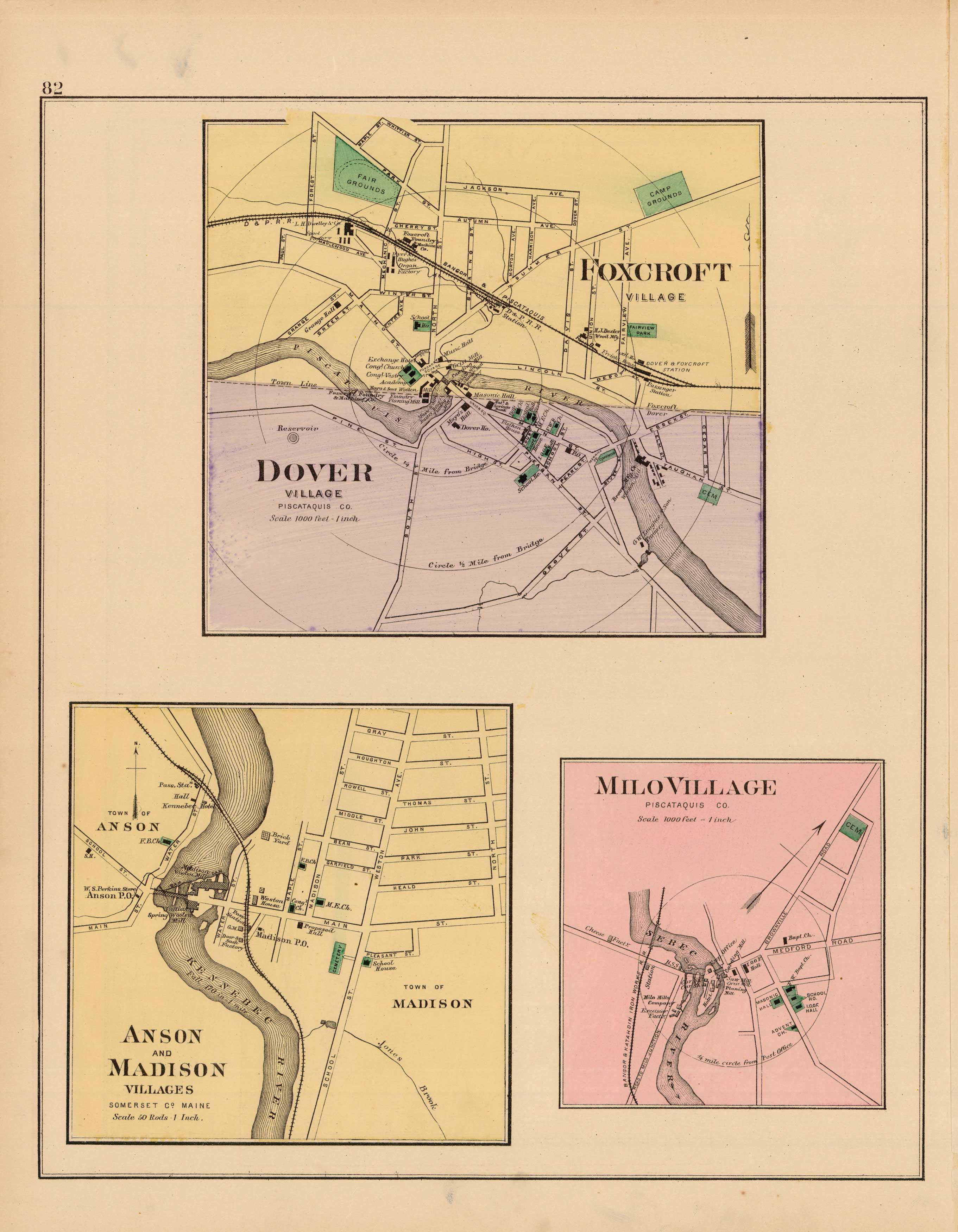 Maps of Anson & Madison Villages and Foxcroft Village Maps of Anson & Madison Villages and Foxcroft Village
