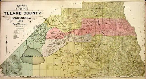 Map of Tulare County