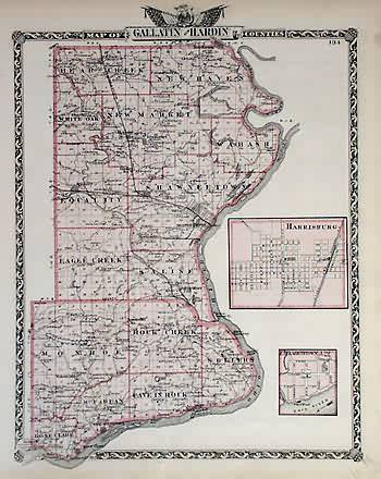 Map of Gallatin and Hardin Counties