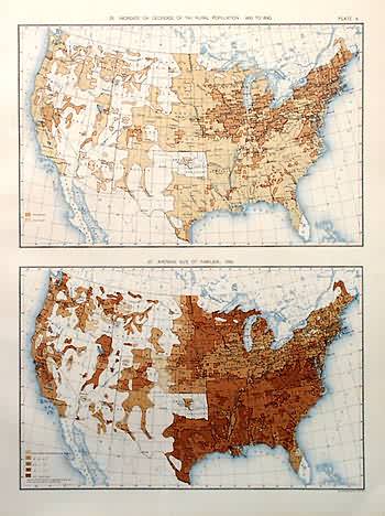 Increase or Decrease of the Rural Population - Average Size of Families