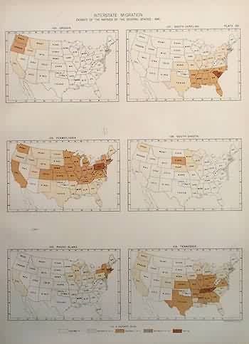 Interstate Migration - Density of the Natives of Several States