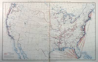 Navigable Rivers and Principal Transportation Routes on the Sea Coast and Great Lakes