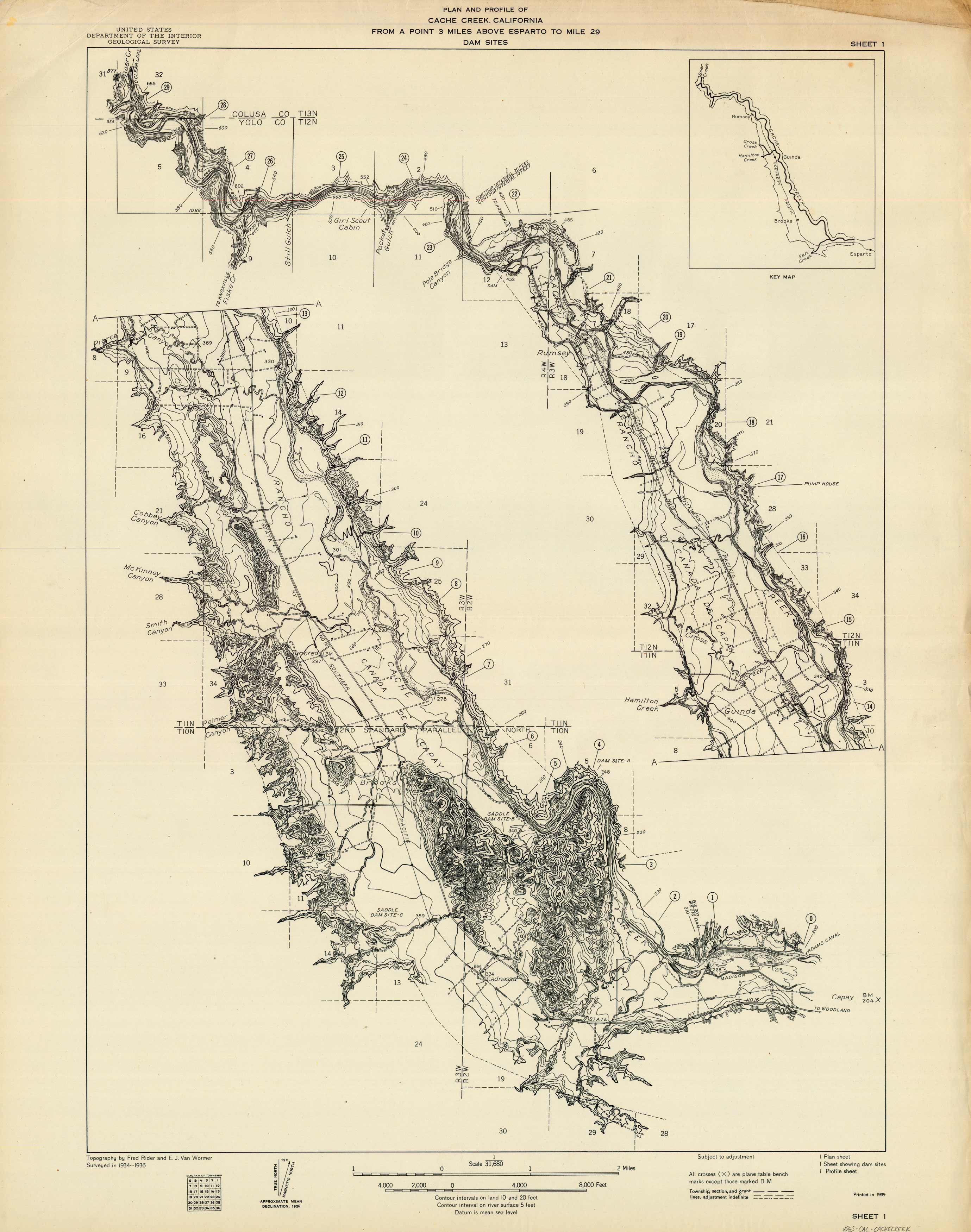 Plan and Profile of Cache Creek