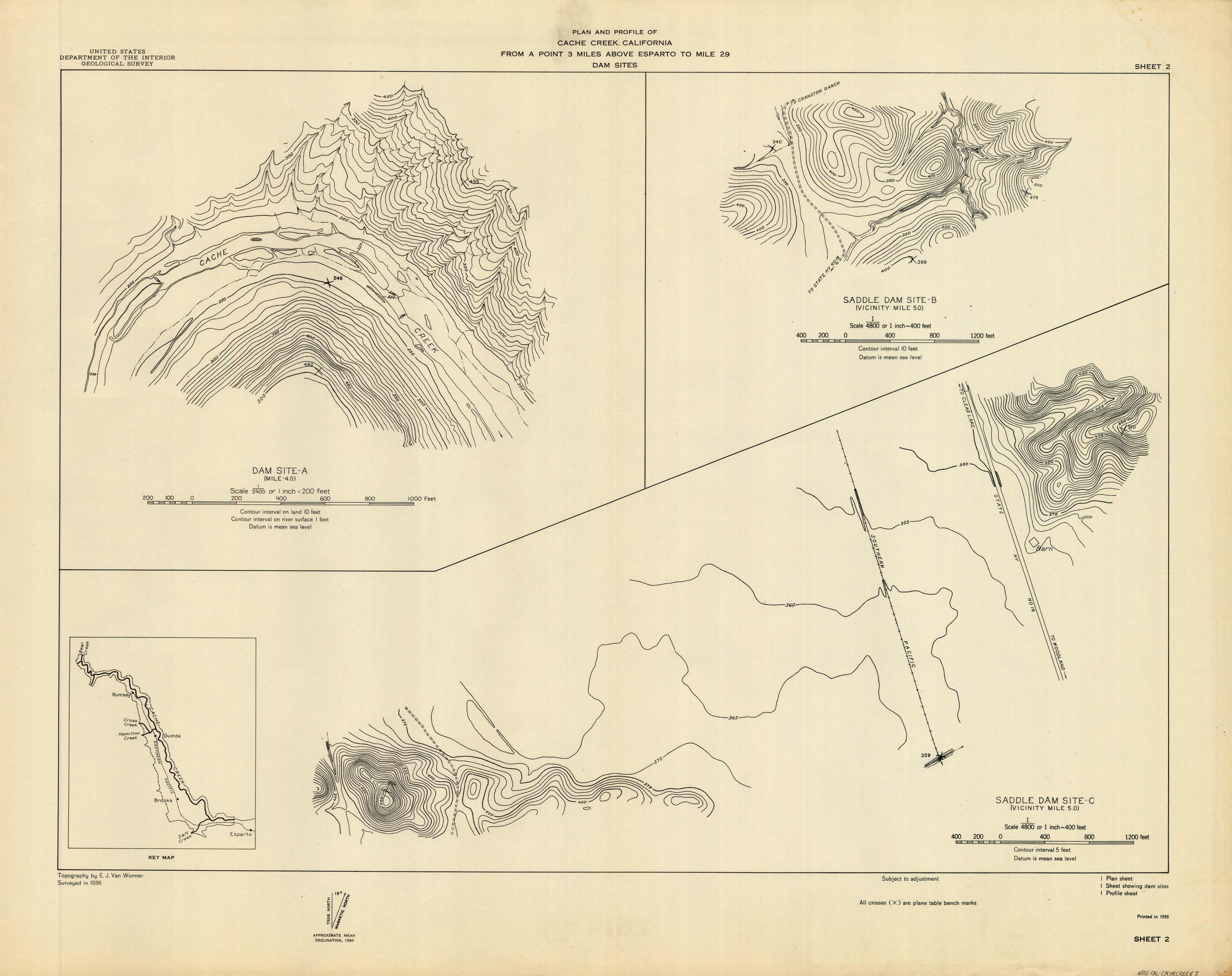 Plan and Profile of Cache Creek