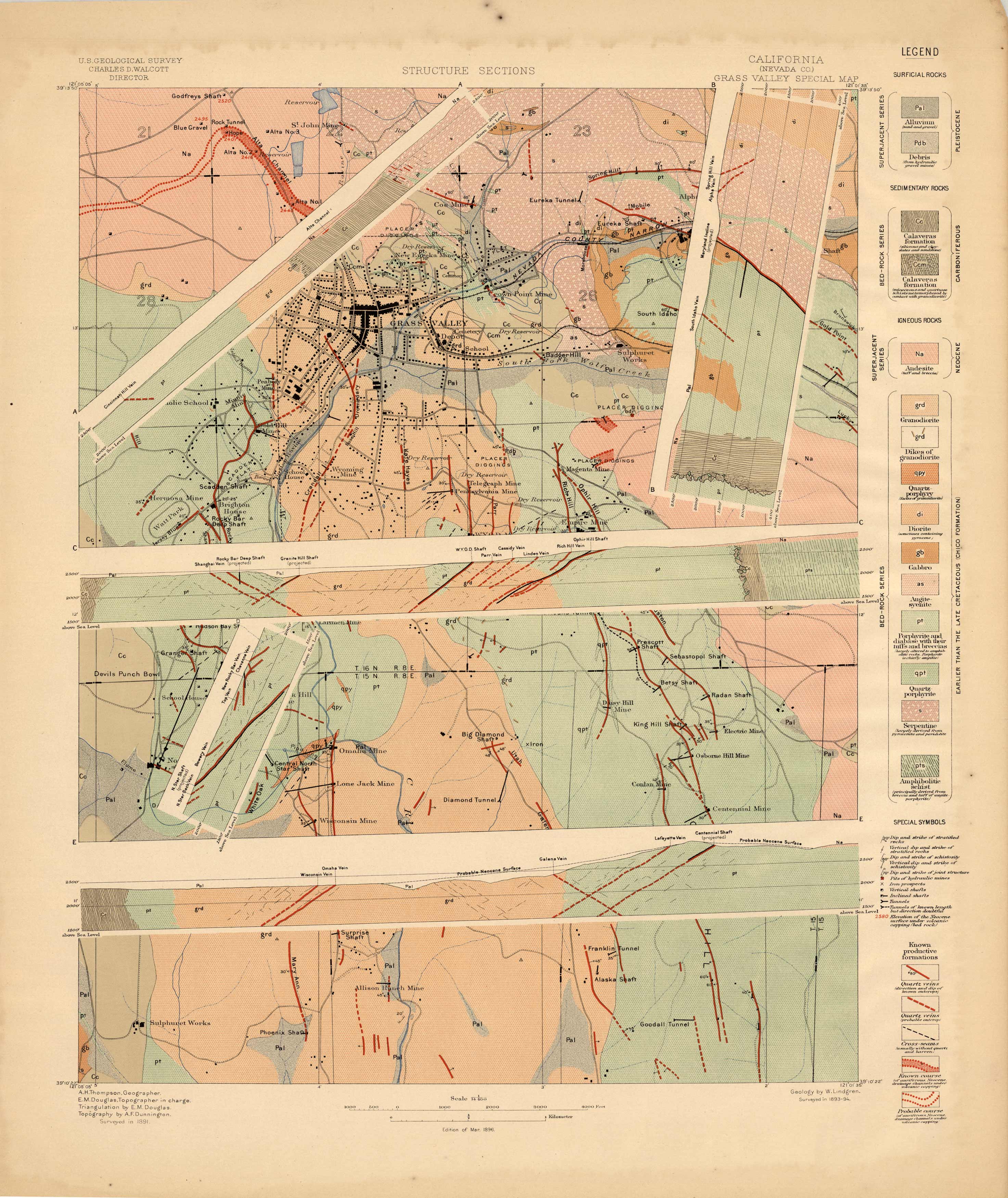 Grass Valley Special Map (Neveda  Co.) - Structure Section