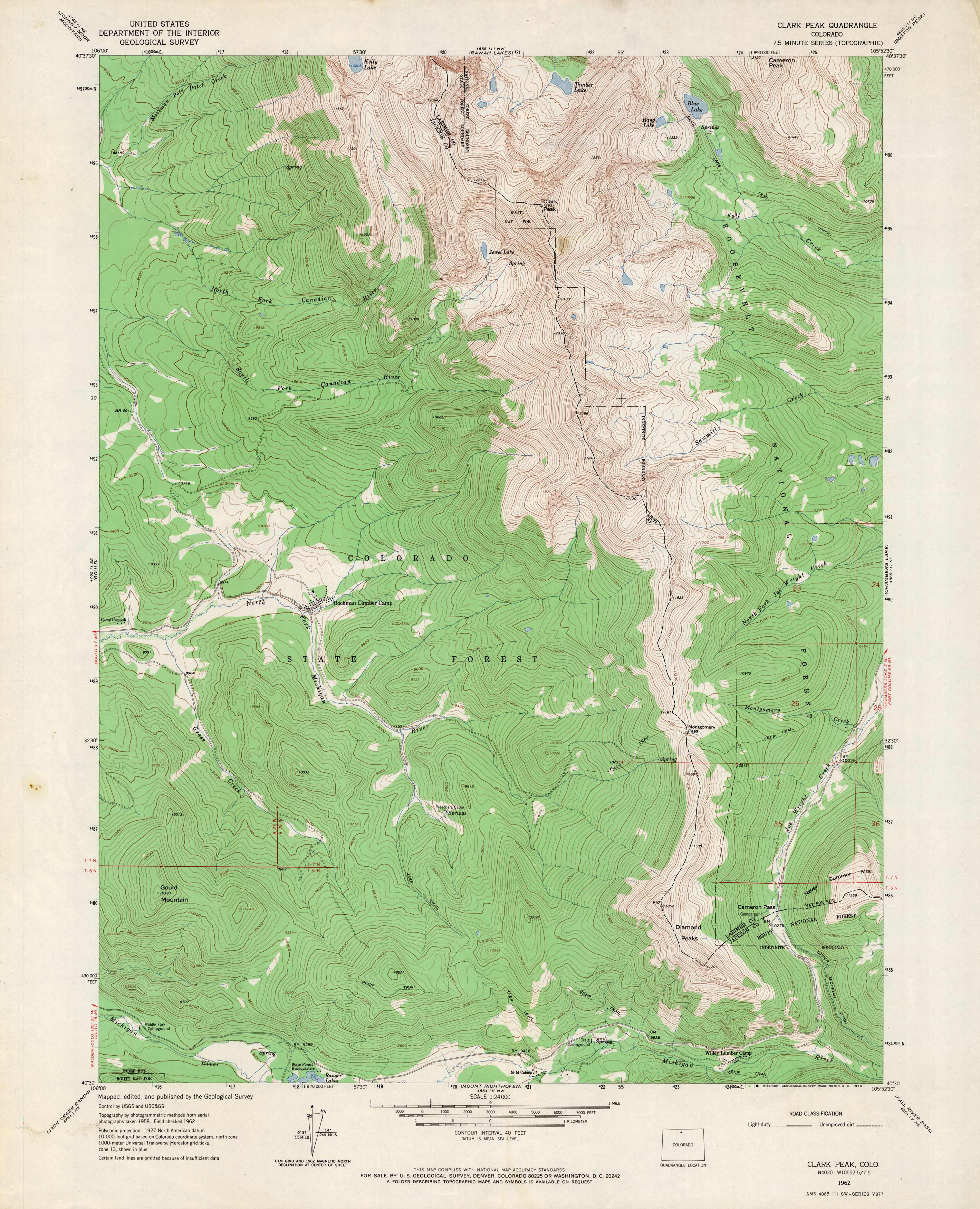 Clark Peak Quadrangle Colorado