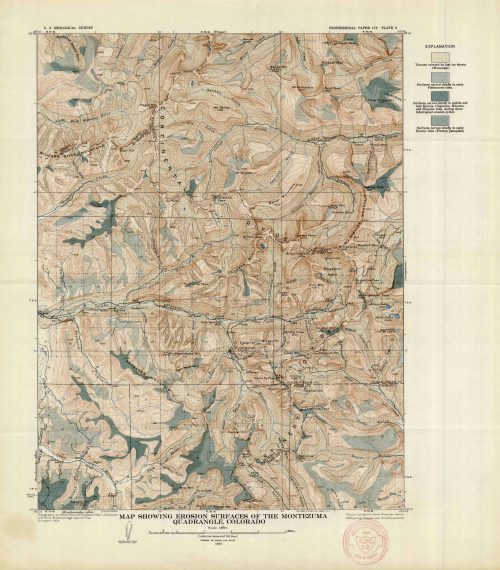 Map Showing Erosion Surfaces of the Montezuma Quadrangle