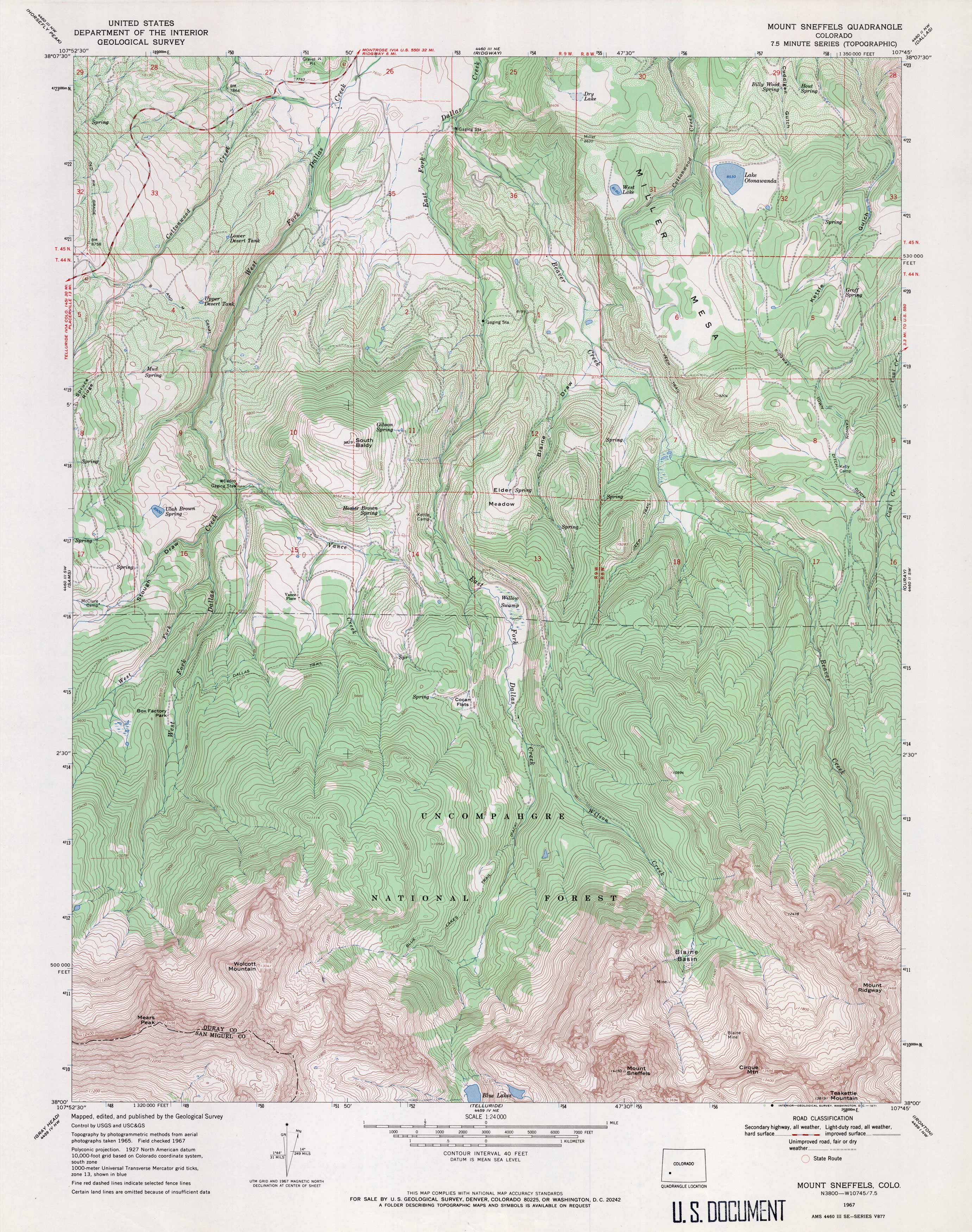 Mount Sneffels Quadrangle