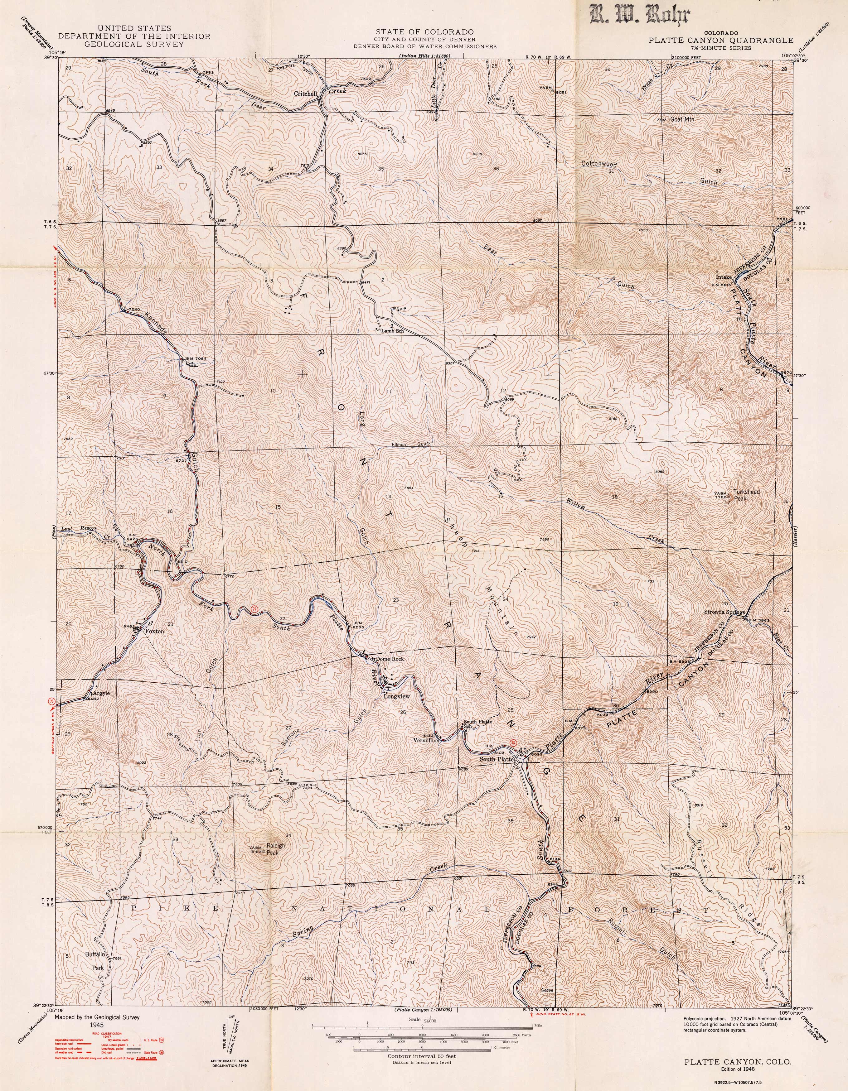 Platte Canyon Quadrangle