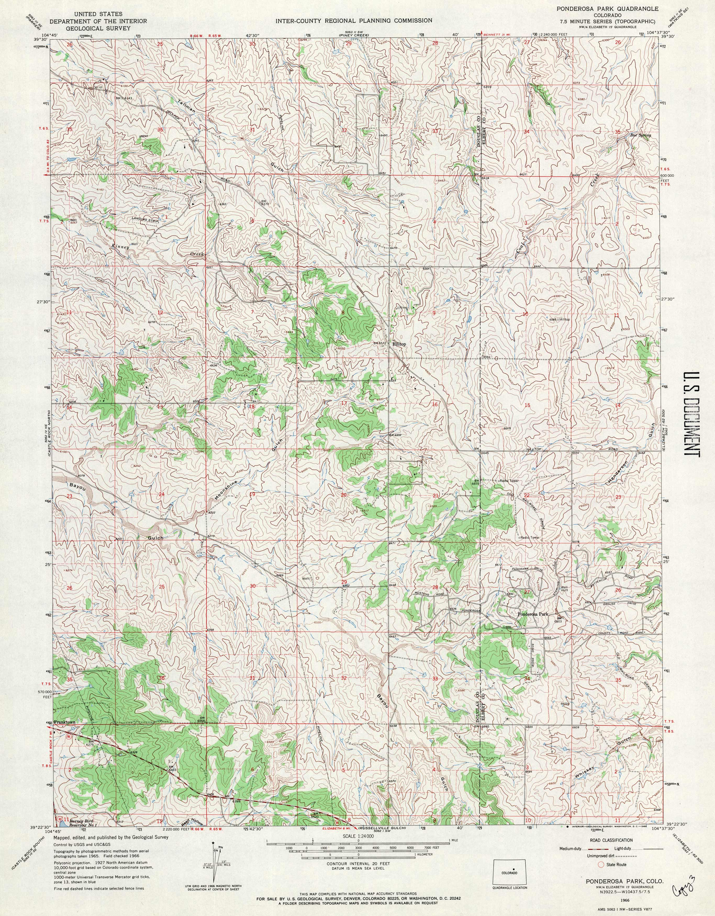 Ponderosa Park Quadrangle