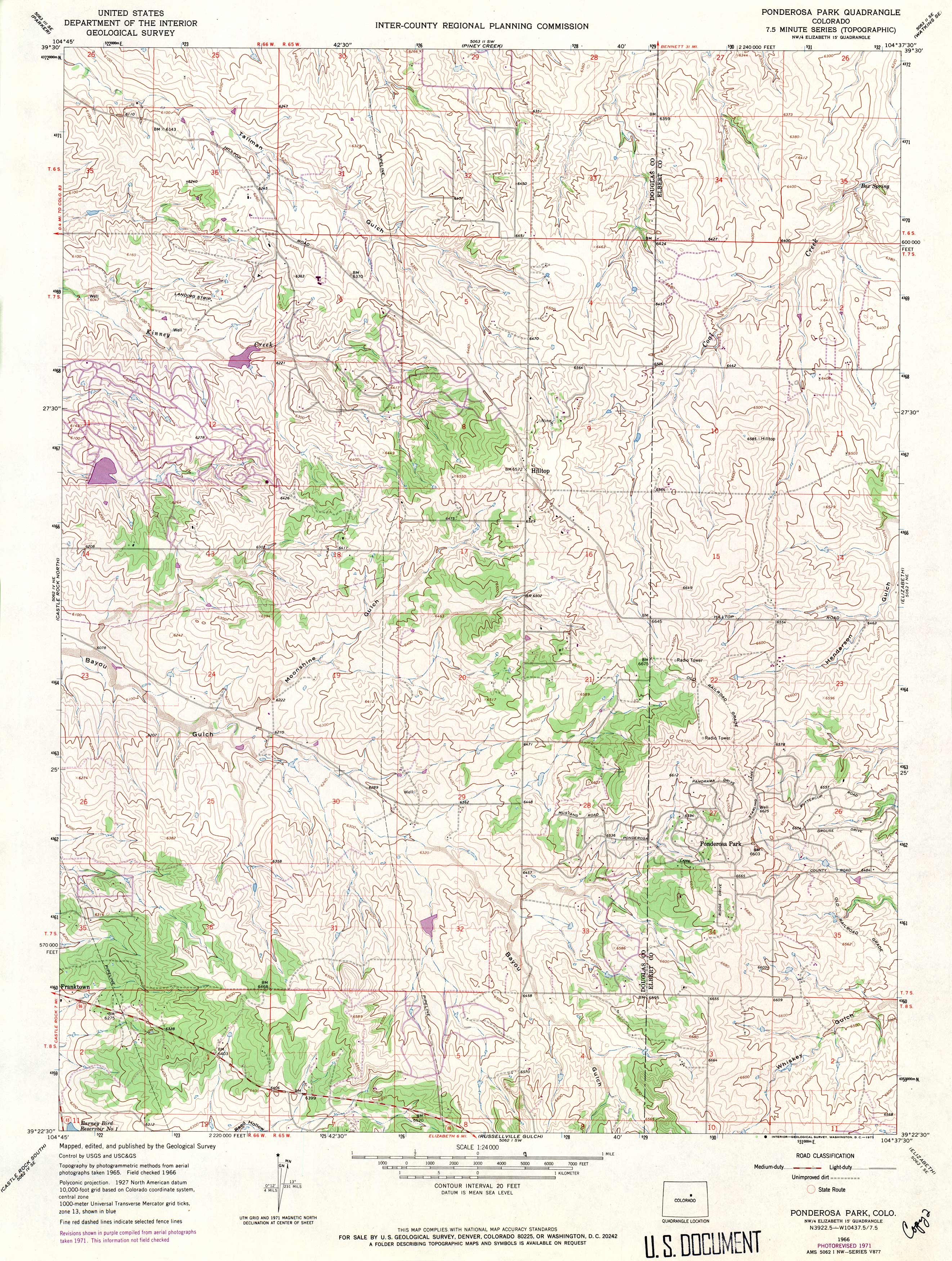 Ponderosa Park Quadrangle