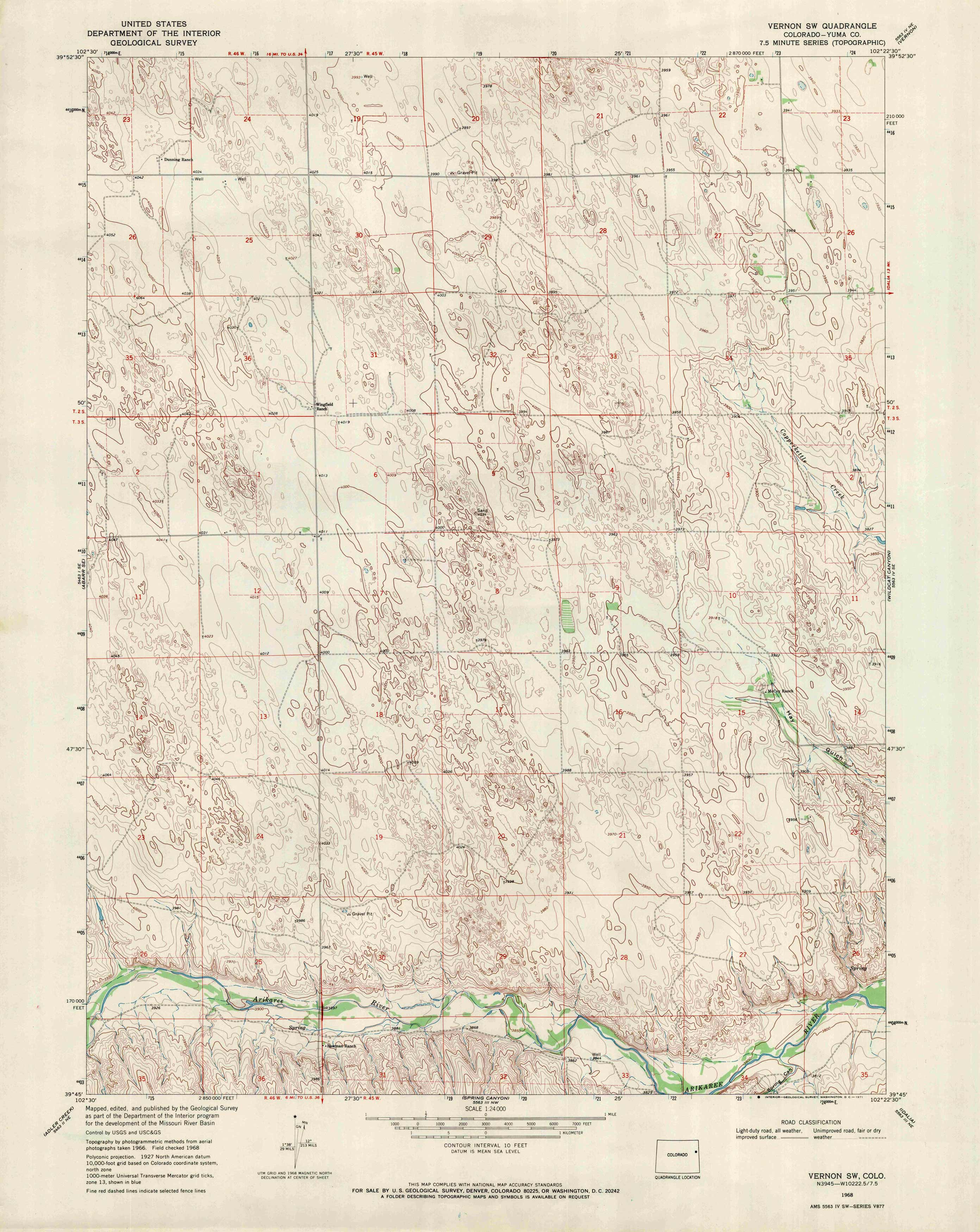 Vernon SW Quadrangle
