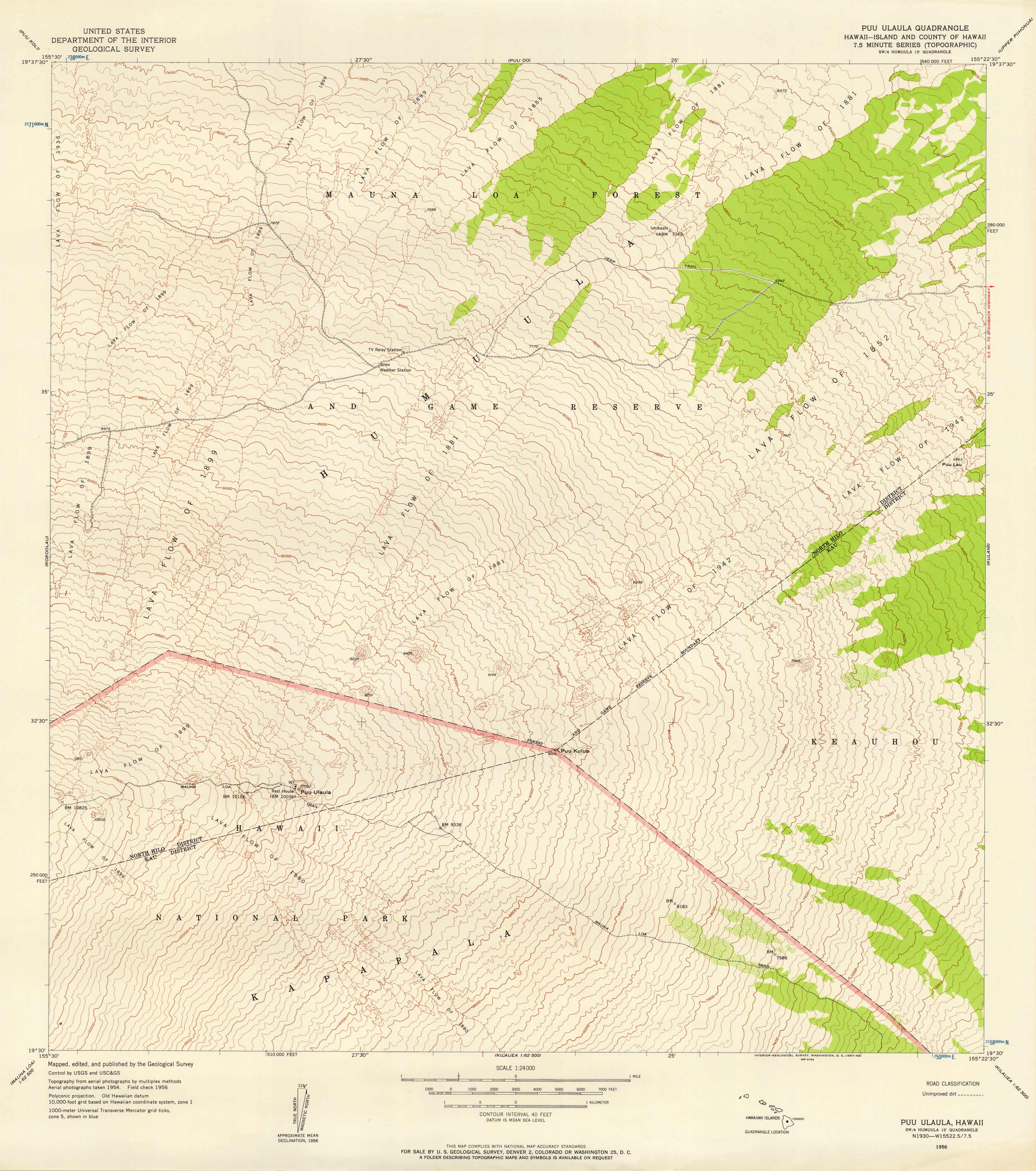 Puu Ulaula Quadrangle