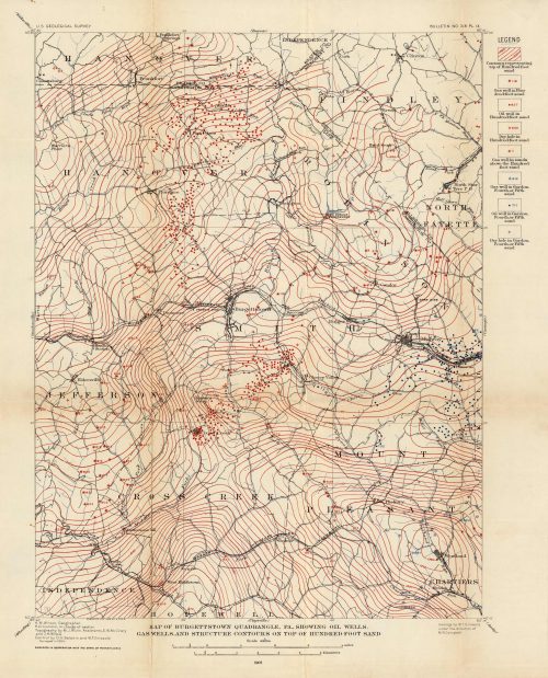 Map of Burgettstown Quadrangle