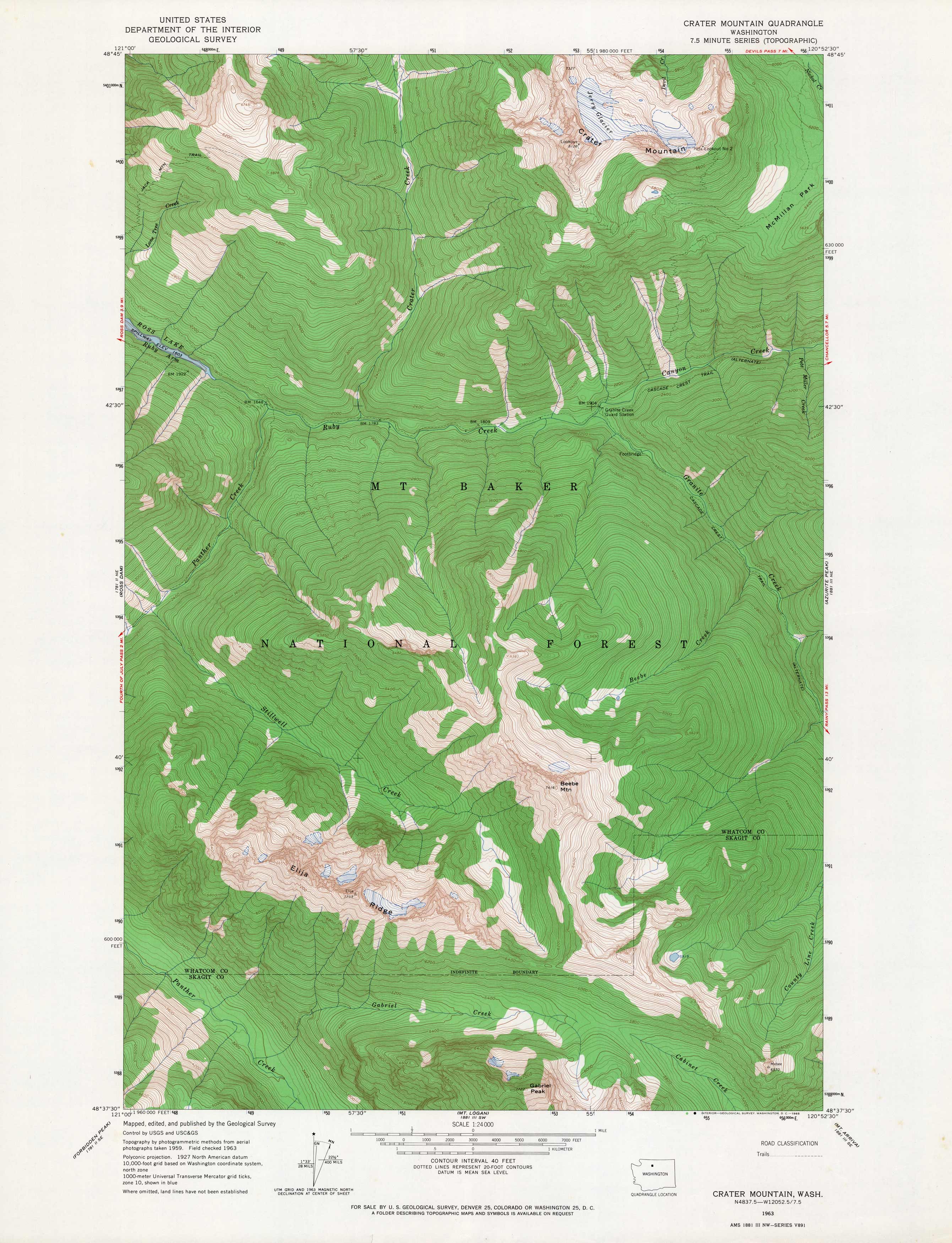 Crater Mountain Quadrangle Washington Crater Mountain Quadrangle Washington