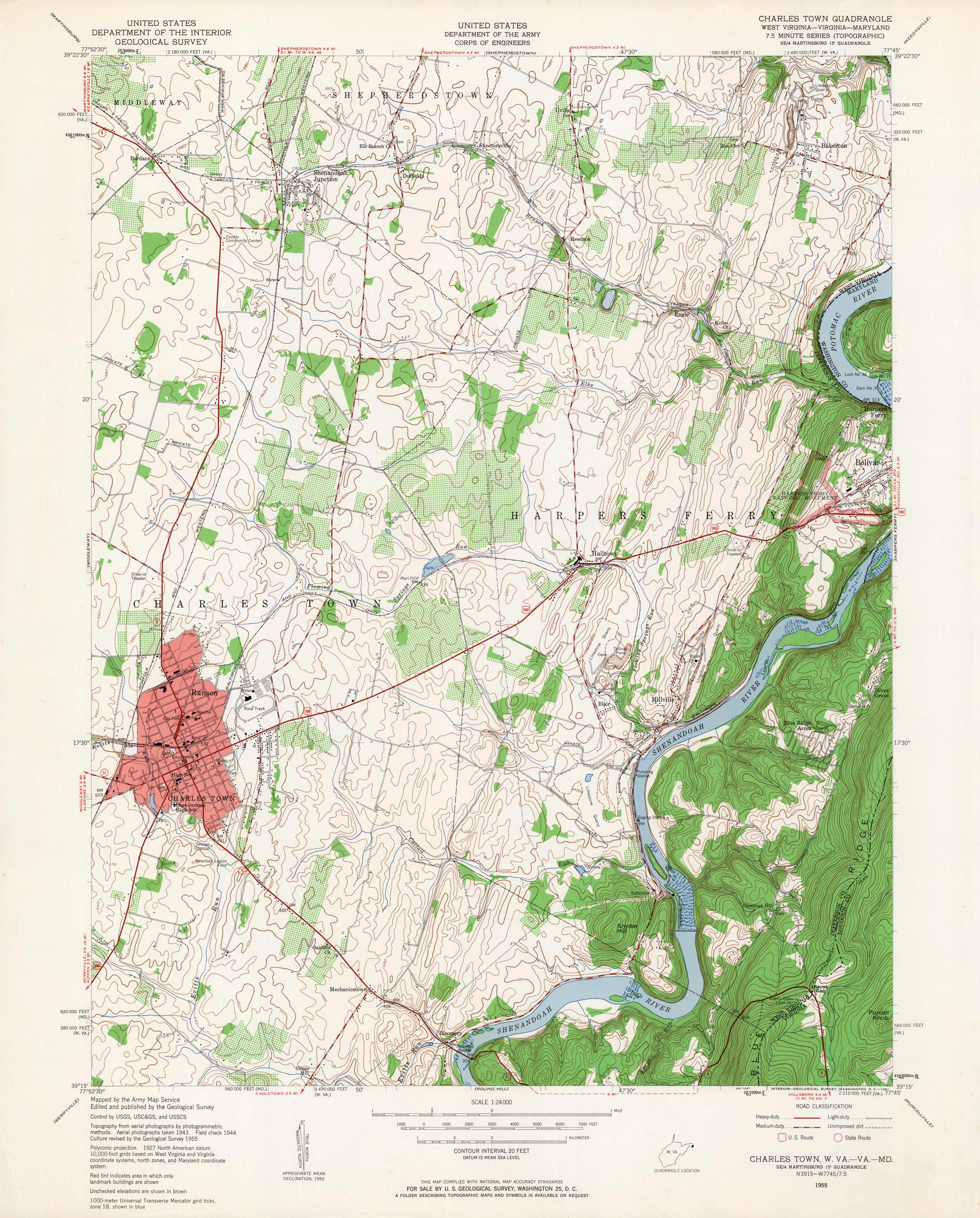 Charles Town Quadrangle West Virginia