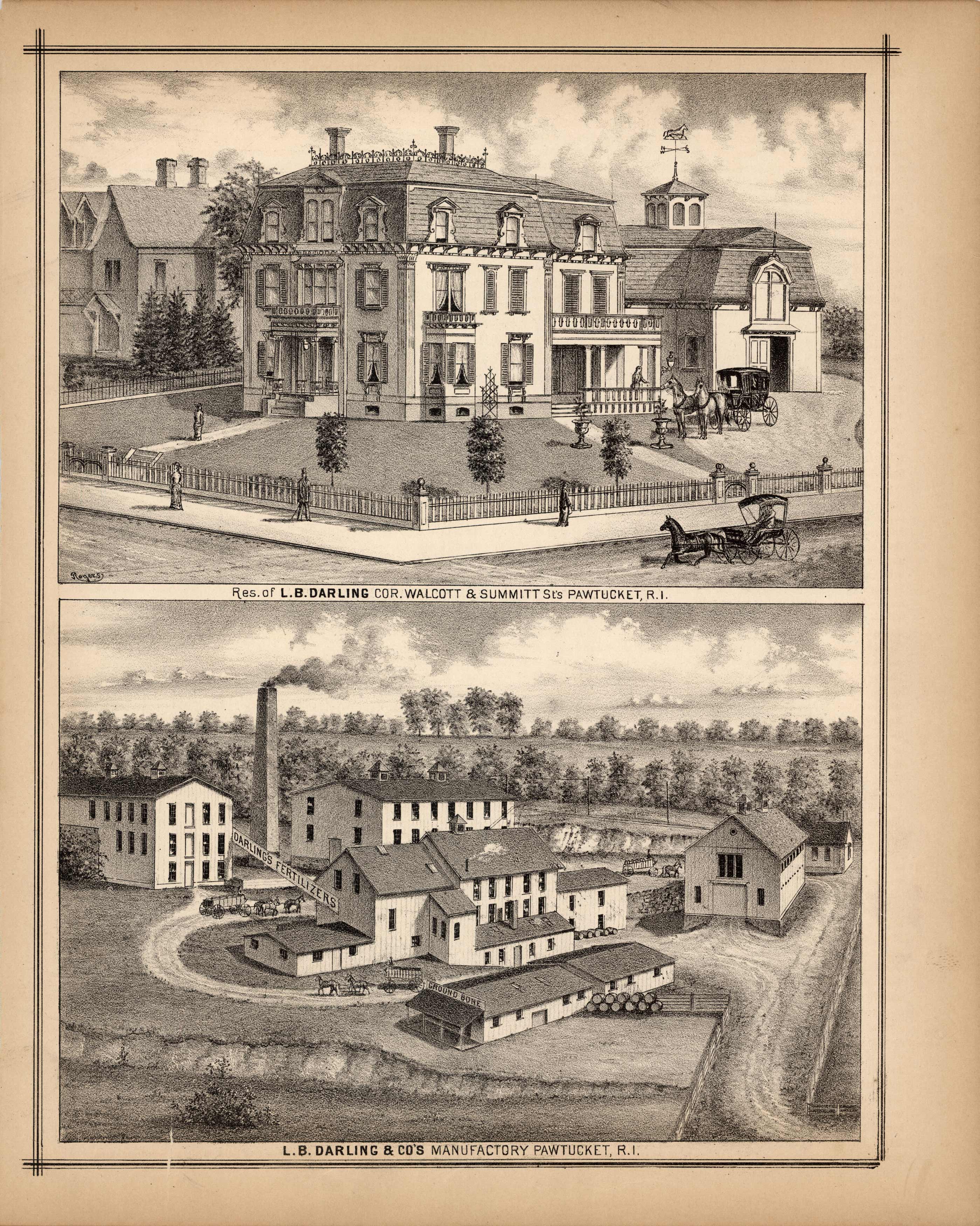 Res. of L.B. Darling Cor. Walcott & Summitt Sts. Pawtucket