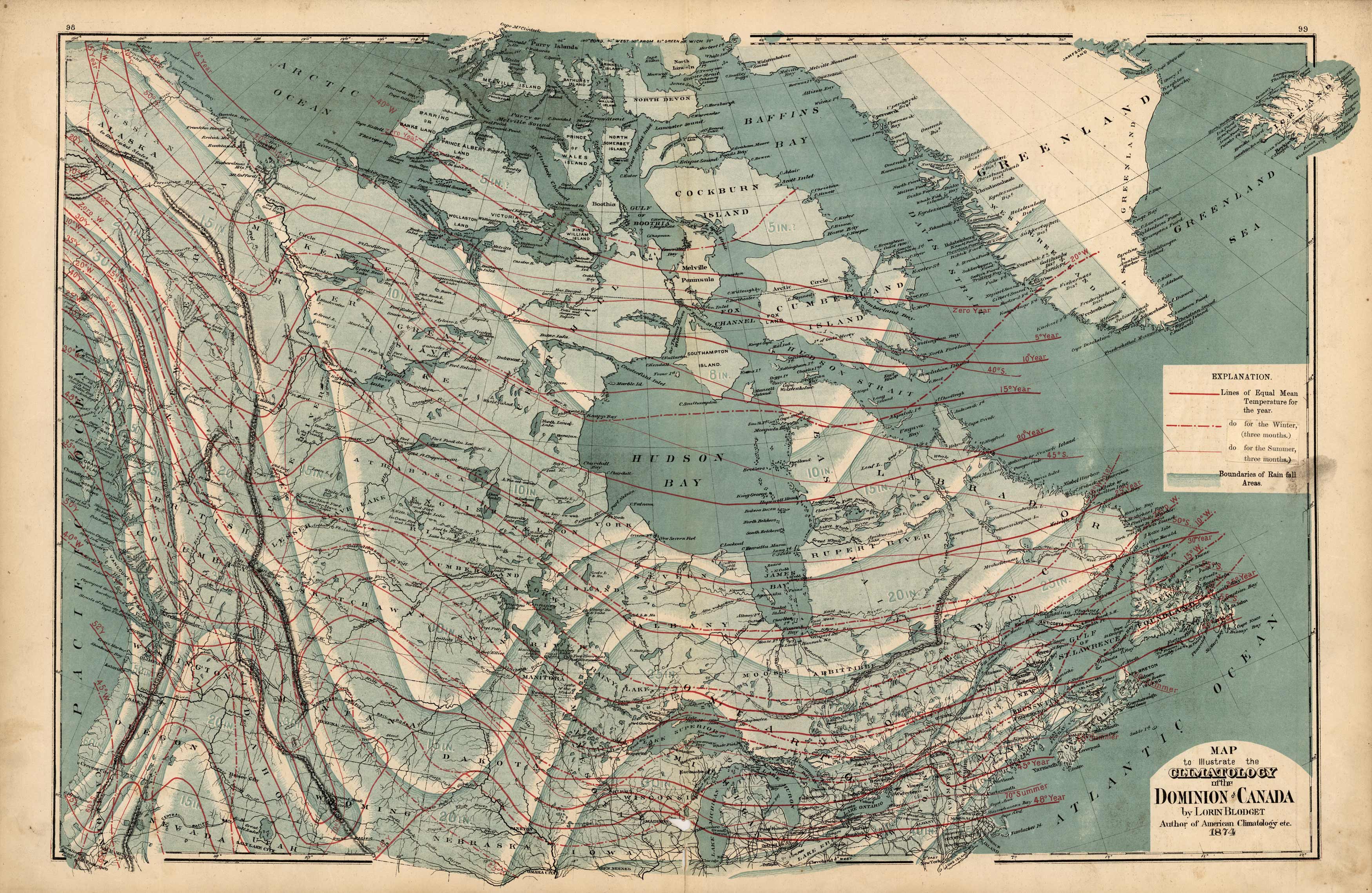 Map to Illustrate the Climatology of the Dominion of Canada