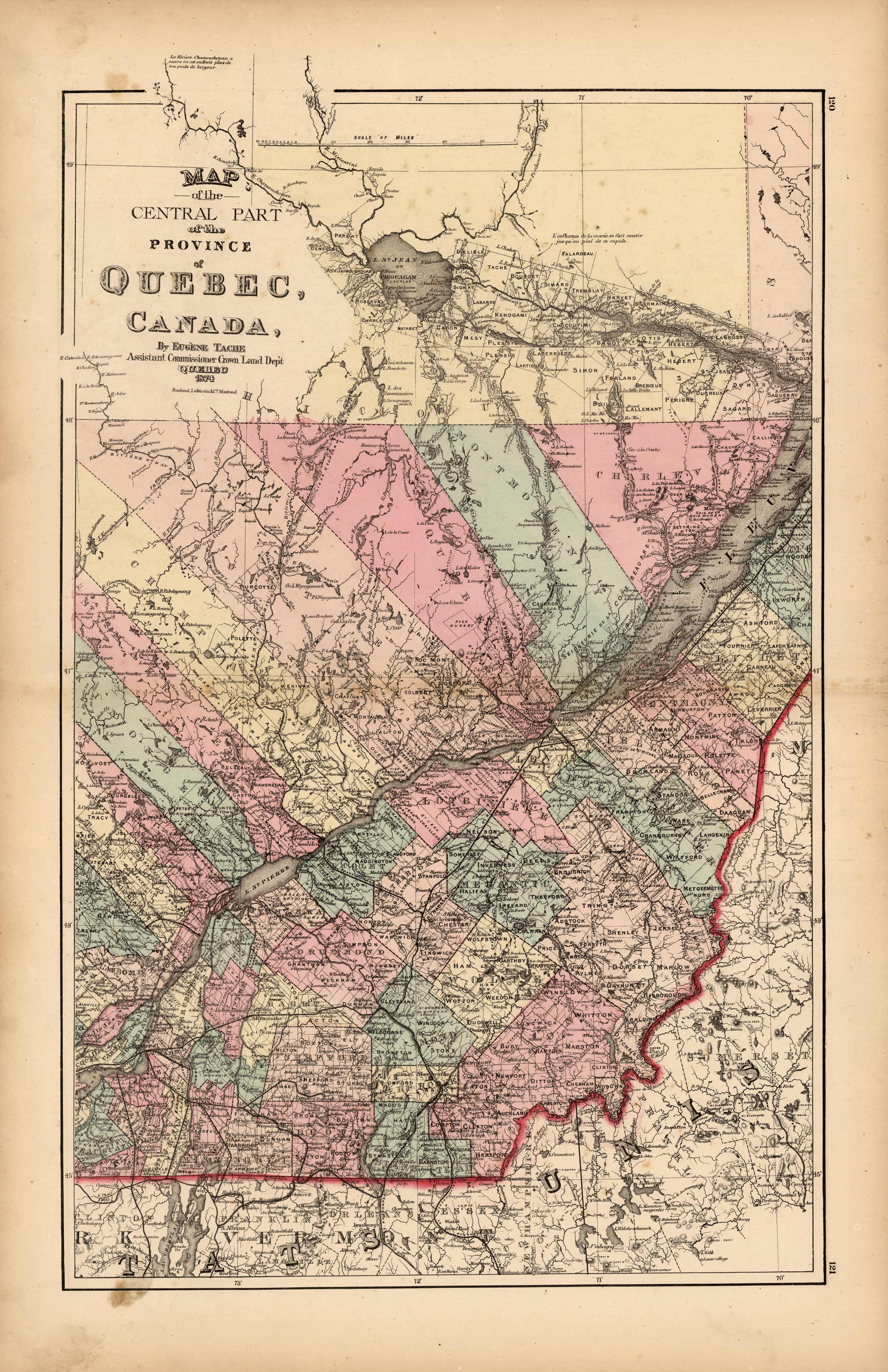Map of the Central Part of the Province of Quebec