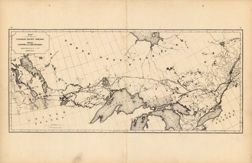 Map of the Canadian Pacific Railway Between Manitoba and Lake Nipissing