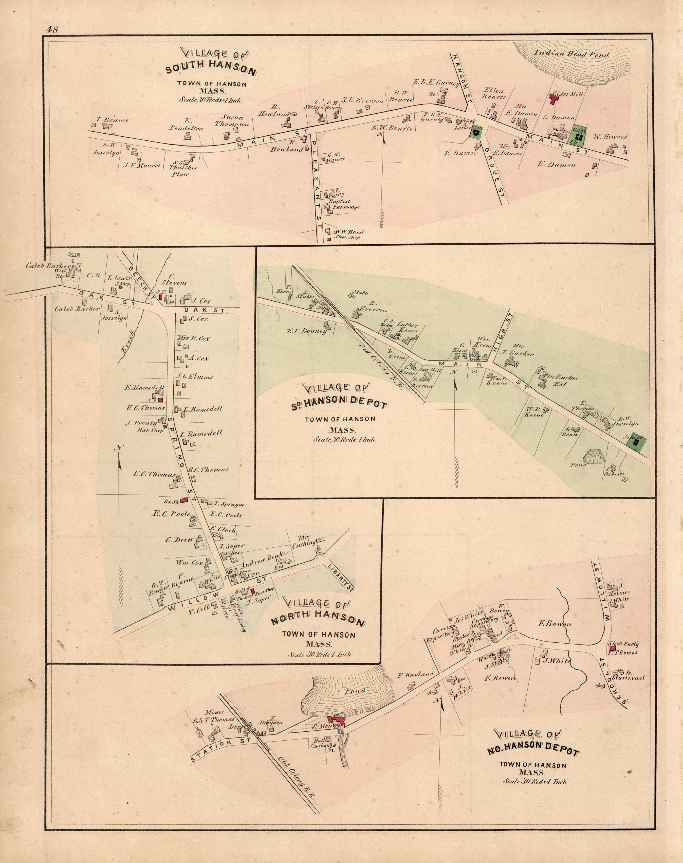 Map of Hanson, MA, Massachusetts