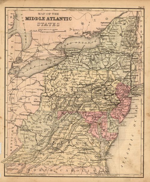 Map of the Middle Atlantic States
