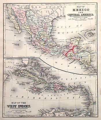 Map of Mexico and Central America - Map of the West Indies