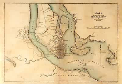 Revolutionary War Map Showing Charleston