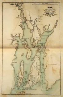 Revolutionary War Map Showing part of Rhode Island