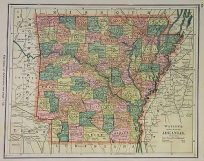 Watsons Atlas Map of Arkansas'