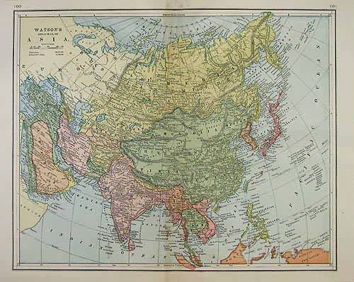 Watson's 1886 Map of Asia - Art Source International