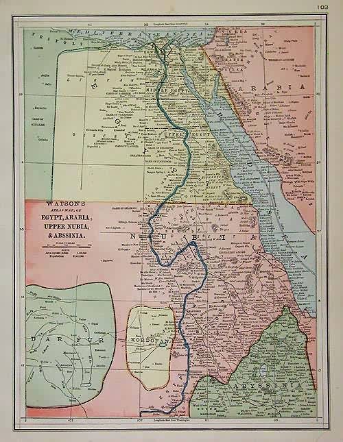 Watsons Atlas Map of Egypt