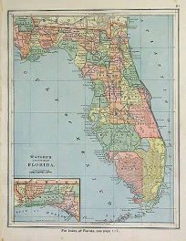 Watsons Atlas Map of Florida'