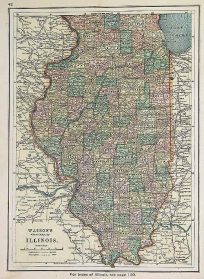 Watsons Atlas Map of Illinois'