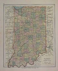 Watsons Atlas Map of Indiana'
