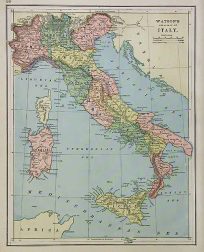 Watsons Atlas Map of Italy'