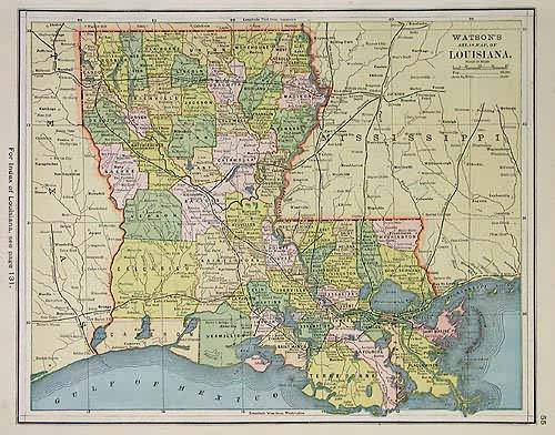 Watsons Atlas Map of Louisiana' Watsons Atlas Map of Louisiana'