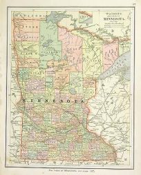 Watsons Atlas Map of Minnesota'