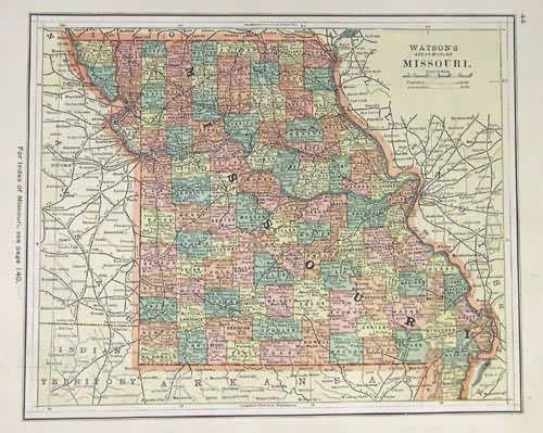 Watsons Atlas Map of Missouri'