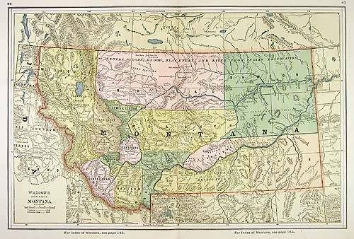 Watsons Atlas Map of Montana'