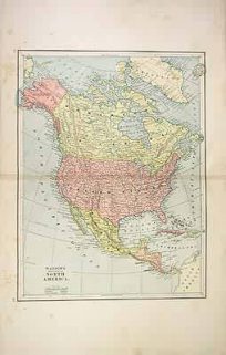 Watsons Atlas Map of North America'