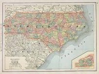 Watsons Atlas Map of North Carolina'