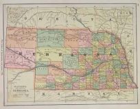 Watsons Atlas Map of Nebraska'