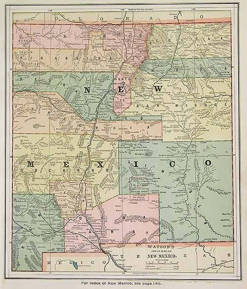 Watsons Atlas Map of New Mexico'