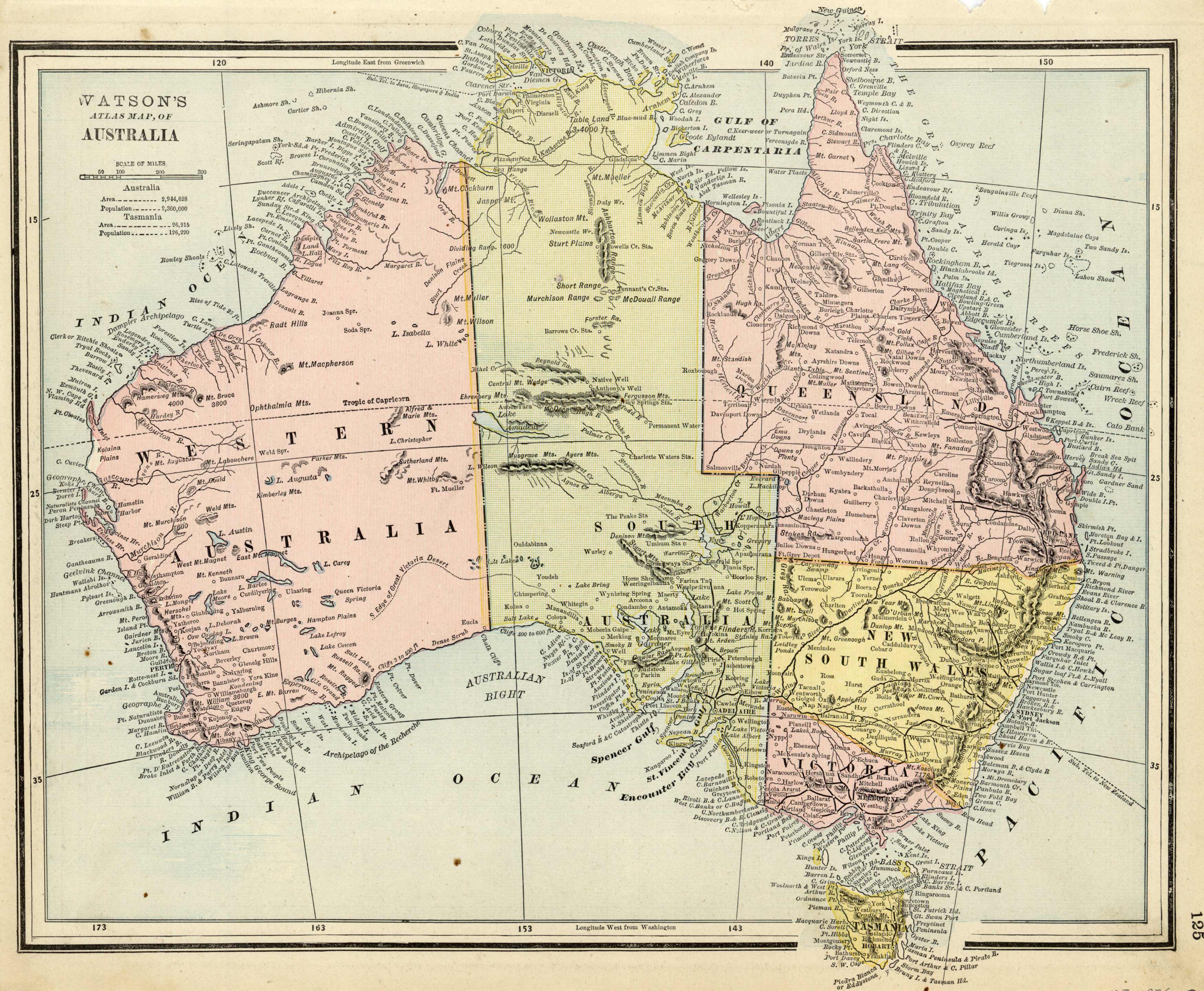 Watson's 1886 Map Of Australia - Art Source International