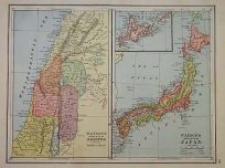 Watsons Atlas Map of Palestine and Japan'