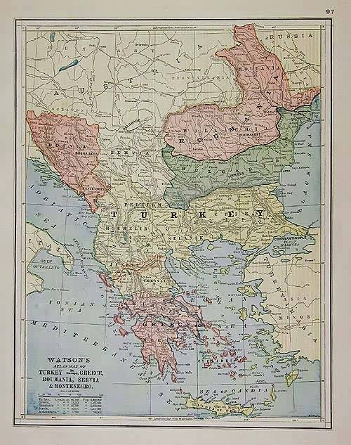 Watsons Atlas Map of Turkey