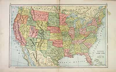 Watsons Atlas Map of the United States'