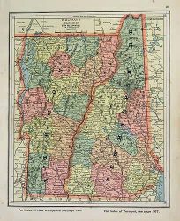 Watsons Atlas Map of New Hampshire & Vermont'